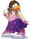  absurd_res alpha_channel avian bird blonde_hair bottomwear bracelet brown_hair clothing club_penguin female footwear full-length_portrait gradient_hair hair hi_res jewelry long_hair looking_at_viewer official_art open_mouth penguin pink_clothing pink_footwear pink_shirt pink_topwear portrait purple_bottomwear purple_clothing purple_skirt shirt shoes skirt sleeveless_shirt solo topwear unknown_artist upper_teeth violetta_castillo 