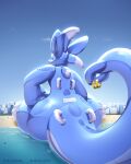  absurd_res animate_inanimate arador_(aradortd) big_butt big_tail butt elysianelly glistening glistening_body hi_res huge_butt huge_tail inflatable inflatable_transformation inflating inflation living_inflatable rubber tail 
