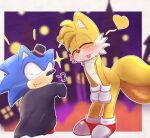  &lt;3 cape classic_sonic classic_sonic_(universe) clothing duo halloween halloween_costume hat headgear headwear hi_res holidays male male/male miles_prower onechan sega sonic_the_hedgehog sonic_the_hedgehog_(series) top_hat 