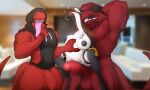  anthro breasts dinosaur duo father_(lore) father_and_child_(lore) father_and_son_(lore) female genitals hi_res male male/female muscular muscular_anthro muscular_male parent_(lore) parent_and_child_(lore) parent_and_son_(lore) penis red_body red_scales red_skin reptile scales scalie size_difference son_(lore) theropod tongue tongue_out tyrannosaurid tyrannosaurus tyrannosaurus_rex vein veiny_penis zoma zoma&#039;s_dad zomacaius 