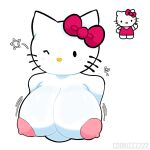  &lt;3 anthro areola beady_eyes big_breasts black_eyes blush bow_accessory breasts cookizzz222 domestic_cat felid feline felis female fur hello_kitty_(character) hello_kitty_(series) hi_res huge_breasts looking_at_viewer mammal nipples one_eye_closed pink_areola pink_bow pink_nipples sanrio simple_background solo whiskers white_background white_body white_fur wink winking_at_viewer 