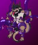  absurd_res ahegao anthro big_penis bodily_fluids breast_milking dragon eastern_dragon genitals hi_res lactating looking_pleasured male milking_tentacles muscular penis saliva solo tentacle_monster tentacles trapped velvetdraw 