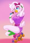  animal_humanoid anthro avian avian_humanoid beak bird breasts candy chica_(fnaf) chocolate clothed clothing dessert digital_drawing_(artwork) digital_media_(artwork) female five_nights_at_freddy&#039;s five_nights_at_freddy&#039;s:_security_breach food glamrock_chica_(fnaf) hi_res humanoid laureano scottgames shaded simple_background smile solo steel_wool_studios white_body 