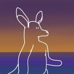  anthro gradient_background gus_(wallabra) hi_res macropod male mammal marsupial no_sound sea simple_background solo sunset wallabra wallaby water 