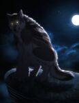  ambiguous_gender anthro canid canine cliff fenrirsulfer mammal moon solo were werecanid werecanine werewolf 