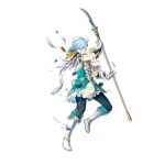  1boy armor blue_hair clenched_teeth damaged feather_trim fingerless_gloves fire_emblem fire_emblem_fates fire_emblem_heroes gloves gold_trim hair_over_one_eye holding holding_polearm holding_weapon light_blue_hair male_focus official_alternate_costume official_art polearm shigure_(fire_emblem) shigure_(resplindent)_(fire_emblem) short_hair shoulder_armor solo teeth torn_clothes vambraces weapon white_background white_footwear white_gloves yellow_eyes 