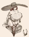  anthro big_breasts breasts canid canine canis casloafy cleavage clothed clothing domestic_dog eyewear female glasses hat headgear headwear hi_res huge_breasts legwear mammal mature_female nipple_outline solo thick_thighs thigh_highs 