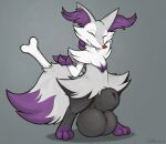  animal_genitalia anthro balls big_balls big_sheath biped braixen canid canine dipstick_tail eyes_closed fur generation_6_pokemon genitals grey_body grey_fur huge_balls huge_sheath inner_ear_fluff male mammal markings nintendo pokemon pokemon_(species) q-blackbun sheath solo tail tail_markings tuft 