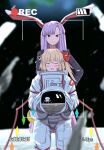  2girls cowboy_shot crystal flandre_scarlet happy headwear_removed height_difference helmet helmet_removed highres multiple_girls on_moon red_eyes reisen_udongein_inaba space_helmet straight-on touhou tsurime vanilla_flan wings 