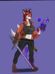  absurd_res anthro blade canid canine clothed clothing demon fantasy female fox hi_res horn kitzune madfox magic magic_user mammal melee_weapon rickwulfk95 solo spell sword tails_(disambiguation) weapon 