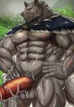  abs absurd_res anthro balls biceps big_muscles big_penis blaidd_(elden_ring) bodily_fluids canid canine canis clenched_teeth cum cum_covered elden_ring fromsoftware genital_fluids genitals hi_res male mammal messy miazuma_shouki muscular muscular_anthro muscular_male nipples pecs penis scar solo teeth vein veiny_muscles veiny_penis wolf 