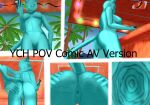  anal anal_vore anthro beach_bar blackreaper_bk201 comic female first_person_view genitals hi_res invalid_tag macro micro_macro nude pinup pose pussy sitting_on_another solo vore ych_(character) 