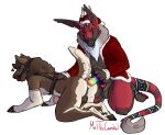  &lt;3 5_fingers all_fours anal anal_penetration animal_genitalia animal_penis anthro anthro_on_anthro anus armwear asmodeus_(character) ball_gag balls brown_body brown_fur canid canid_demon christmas christmas_clothing christmas_headwear clothing costume demon dildo dildo_in_ass dildo_insertion duo eyes_closed facial_piercing fingers fur gag genitals headgear headwear holding_dildo holding_object holding_sex_toy holidays hooves horn kneeling male male/male mammal melthecannibal nipples nose_piercing nose_ring object_in_ass one_eye_closed penetration penis piercing raised_tail red_body ring_piercing sex_toy sex_toy_in_ass sex_toy_insertion sheath signature simple_background tail tail_tuft tuft white_background 