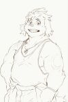 absurd_res anthro biceps canid canine canis clothing domestic_dog heylaw21 hi_res hisaki_(live_a_hero) lifewonders line_art live_a_hero looking_at_viewer male mammal shirt slightly_chubby smile solo tank_top tattoo topwear 