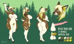 2018 animal_genitalia animal_penis anthro balls big_balls big_breasts blonde_hair breasts capreoline cervine_genitalia cervine_penis chastity_cage chastity_device collar deer ear_tag forest forest_background genital_piercing genitals gesture glans_piercing gynomorph hair hooves intersex mammal model_sheet nature nature_background penis penis_piercing piercing plant rear_view rylie_(whiskeytangofur) side_view solo thick_thighs three-quarter_view tree waving waving_at_viewer white-tailed_deer wide_hips 