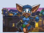  2023 anthro bat breasts brown_body brown_skin clothing cosplay crossover crossover_cosplay eyeshadow female fur gloves handwear hat headgear headwear hi_res makeup mammal membrane_(anatomy) membranous_wings rouge_the_bat sega sly_cooper sly_cooper_(series) smile solo sonic_the_hedgehog_(series) sony_corporation sony_interactive_entertainment sucker_punch_productions tighesammy white_body white_fur wings 