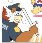  anthro clothing edit felid lion low_res male mammal meme muscular muscular_anthro muscular_male pantherine police police_badge police_baton police_hat police_uniform smaller_version_at_source takataka uniform unknown_artist yao_(takataka) 