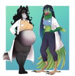  anthro avian belly bindweed_(artist) bird canid canine canis clothing coat doctor female hi_res mammal nurse parrot pregnant pregnant_female topwear white_clothing white_coat white_topwear wolf 