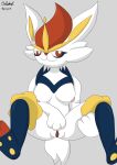  2023 absurd_res anthro areola breasts butt cinderace dated digital_media_(artwork) female fur generation_8_pokemon genitals hand_on_pussy hi_res humanoid leg_grab legs_up looking_at_viewer looking_pleasured masturbation mrraboot narrowed_eyes nintendo nipples nude pokemon pokemon_(species) pussy shaded signature simple_background simple_shading smile solo spread_legs spreading tail vaginal white_body white_fur 