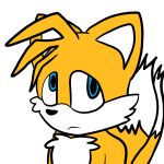  1:1 animated anthro blinking blue_eyes blush canid canine fox fur hi_res male mammal miles_prower multi_tail quasar_(artist) sega short_playtime smile solo sonic_the_hedgehog_(series) tail yellow_body yellow_fur 