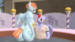  16:9 3d_(artwork) anthro anthrofied big_butt bikini bikini_thong blue_body blue_feathers bow_hothoof_(mlp) breasts butt clothing digital_media_(artwork) duo equid equine feathers female friendship_is_magic hasbro hi_res husband_and_wife male male/female mammal married_couple mature_female my_little_pony papadragon69 pegasus swimwear widescreen windy_whistles_(mlp) wings 