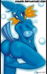  2007 amphibian anthro arched_back barefoot big_breasts big_butt bikini blue_body blue_breasts blue_butt blue_eyes blue_hair blue_skin blue_tail blue_theme bottomless breasts bubble bubble_butt butt butt_focus butt_pose cleavage clothed clothing curvy_figure feet female generation_3_pokemon hair humanoid_feet icon ineffective_clothing kyandi mudkip nintendo non-mammal_breasts on_one_leg pinup plantigrade pokemon pokemon_(species) pokemorph portrait pose rear_view simple_background skimpy small_waist solo standing swimwear tail thick_thighs three-quarter_portrait unavailable_at_source white_background wide_hips 