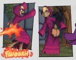  activision anthro bianca_(spyro) burned butt clothing dragon embarrassed female fire humiliation lagomorph leporid male mammal marsminer rabbit spyro_the_dragon wardrobe_malfunction 