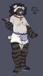  anthro belly_nipples clothed clothing collar diaper domestic_cat felid feline felis female hi_res mammal oreo_(thatcreamcat) solo solo_focus standing thatcreamcat wearing_diaper 