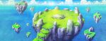  artist_request blue_background blue_sky cloud commentary day english_commentary floating_island fushigi_no_dungeon game_cg grass horizon no_humans ocean official_art outdoors pokemon pokemon_(game) pokemon_mystery_dungeon rock scenery sky stairs third-party_source wide_shot 