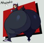  ambiguous_gender anthro atlus atsuineko avian beak big_butt bird blue_eyes blush butt clothed clothing hi_res huge_butt huge_thighs hyper hyper_butt hyper_hips hyper_thighs looking_at_viewer looking_back luffy_(persona) megami_tensei megami_tensei_persona owl sega solo thick_thighs wide_hips yellow_sclera 