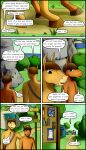  absurd_res anthro comic confusedraven dialogue duo equid equine father_(lore) hi_res horse male mammal parent_(lore) public son_(lore) teenager young 