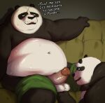  age_difference anthro anthro_on_anthro balls bear belly big_belly black_body blem-bop bodily_fluids dreamworks duo erection father_(lore) father_and_child_(lore) father_and_son_(lore) fur genitals giant_panda hi_res incest_(lore) kung_fu_panda li_shan_(kung_fu_panda) male male/male mammal master_po_ping overweight overweight_anthro overweight_male parent_(lore) parent_and_child_(lore) parent_and_son_(lore) penis sex son_(lore) sweat sweatdrop text 