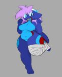  akira_(rustyfoxdraws) anthro bandage big_breasts big_butt breasts butt dragon female fur hair horn kobold looking_at_viewer nude rustyfoxdraws scalie simple_background smile solo thick_thighs wide_hips 