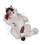  absurd_res animal_genitalia animal_penis anthropophagiac balls big_balls big_feet big_penis black_hair blood blood_in_mouth blood_on_clothing blood_on_face blood_on_fur blood_on_hand bodily_fluids canadian_lynx cheek_tuft chubby_feral chubby_male claws claws_out clothing ear_tuft facial_piercing facial_tuft feet felid feline feline_genitalia feline_penis feral fur genitals grey_body grey_fur hair hand_lick hi_res hybrid_genitalia hybrid_penis knot knotted_feline_penis licking licking_blood lip_piercing lying lynx lynx_(lynx_scenting) male mammal nub_tail on_back penile_spines penis piercing slightly_chubby snakebite_piercing solo stocky thick_penis tongue tongue_out tuft 