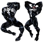  2023 abs alien alien_humanoid back_muscles biceps big_butt black_body black_skin butt digital_media_(artwork) featureless_crotch feet hi_res horikwawataru humanoid male marvel multiple_poses muscular muscular_humanoid muscular_male muscular_thighs not_furry nude open_mouth open_smile pecs perineum pose quads simple_background smile solo symbiote teeth thick_thighs tongue tongue_out venom_(marvel) white_background white_body white_eyes white_skin 