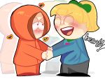  closed_mouth facing_another full_body holding_hands kenny_mccormick non-web_source off-topic open_mouth rainbow shouting south_park toon_(style) white_background 