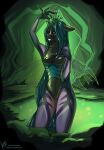  anthro bodysuit cavern clothing cosplay female friendship_is_magic hasbro latex my_little_pony pinup ponysuit pose queen_chrysalis_(mlp) rubber rubber_clothing rubber_suit skinsuit solo stirren swamp tight_clothing 