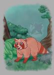  ambiguous_gender digital_media_(artwork) digital_painting_(artwork) feral forest green hi_res magic_user mammal painting_(artwork) peach_(disambiguation) plant procyonid raccoon red solo tail traditional_media_(artwork) tree watercolor_(artwork) witch 