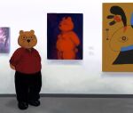  anthro bear clothed clothing flaccid genitals hi_res humanoid_genitalia humanoid_penis male mammal nude overweight overweight_anthro overweight_male painting_(object) penis qs75834_(artist) solo 