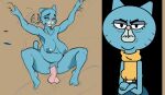  2023 5_toes anthro anthro_focus anthro_penetrated areola arm_support balls belly bent_legs big_areola big_breasts big_nipples big_penis biped black_eyebrows black_eyelashes black_pupils black_text blue_areola blue_body blue_breasts blue_ears blue_eyelids blue_fur blue_nipples blue_tail breasts cartoon_network clenched_teeth clitoris collarbone countershade_fur countershade_snout countershading dark_areola dark_nipples digital_drawing_(artwork) digital_media_(artwork) directional_arrow domestic_cat duo english_text exwolf85 eyebrows eyelashes eyelids fangs feet felid feline felis female female_anthro female_focus female_on_human female_penetrated fingers from_behind_position fur genitals glistening glistening_areola guide_lines half-closed_eyes hi_res human human_on_anthro human_penetrating human_penetrating_anthro human_penetrating_female humanoid_feet humanoid_genitalia humanoid_hands humanoid_penis interspecies light_body light_fur long_eyelashes looking_pleasured male male/female male_on_anthro male_penetrating male_penetrating_anthro male_penetrating_female mammal markings mary_senicourt mature_anthro mature_female narrowed_eyes nipples nude nude_anthro nude_female overweight overweight_anthro overweight_female partially_colored penetration penile penile_penetration penis penis_in_pussy pink_clitoris pink_nose pink_pussy plantigrade prick_ears pupils pussy reference_image sagging_breasts sex sketch snout solo_focus tail teeth text the_amazing_world_of_gumball thick_thighs toes vaginal vaginal_penetration whisker_markings 
