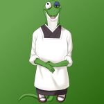  anthro blackliquidsorrow clothing iguanid illumination_entertainment lipstick lizard makeup male miss_crawly reptile robe scalie simple_background sing_(movie) solo standing symmetry tail 