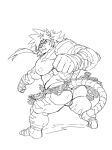  anthro backsack balls black_and_white bulge butt clothing felid gamma-g genitals hair hair_over_eye hi_res lifewonders macan_(tas) male mammal monochrome muscular muscular_anthro muscular_male nipples one_eye_obstructed pantherine pecs sketch solo thong tiger tokyo_afterschool_summoners turning_around underwear 