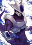  1boy abs alien b_nosk101 clenched_hands colored_sclera cooler_(dragon_ball) cowboy_shot dragon_ball dragon_ball_z highres male_focus muscular muscular_male pectorals red_sclera simple_background solo standing tail white_background 