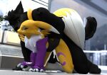  alexthewolf1337 anthro bandai_namco bodily_fluids canid canine canis cum cum_drip cum_in_pussy cum_inside digimon digimon_(species) doggystyle dripping duo female from_behind_position genital_fluids hi_res knotting leaking_cum male male/female mammal renamon sex torso_grab wolf 
