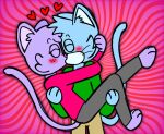  &lt;3 2023 anthro blush carrying_another carrying_partner clothed clothing colored digital_drawing_(artwork) digital_media_(artwork) domestic_cat duo eggnaug felid feline felis female fur hair happy kissing love lucy_(eggnaug) making_out male male/female mammal marshall_(eggnaug) romantic romantic_ambiance romantic_couple simple_background tail text url wholesome 