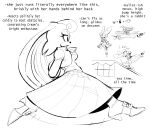  2023 absurd_res anthro black_and_white clothing dress english_text female footwear gameplay_mechanics hands_behind_back hi_res high_heels lagomorph leporid mammal monochrome rabbit running sega solo sonic_the_hedgehog_(series) text the-hydroxian vanilla_the_rabbit 