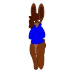 absurd_res alpha_channel anthro big_penis bottomless brown_body brown_fur cinnamu clothed clothing fur genitals hi_res hoodie hoodie_only huge_penis lagomorph male mammal penis simple_background solo thick_thighs tongue tongue_out topwear topwear_only transparent_background 
