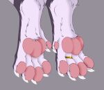  2d_animation ambiguous_gender animated aziric claws faceless_character feet foot_focus foot_shot frame_by_frame fur hi_res mammal mituni_(artist) pawpads paws pink_pawpads ring short_playtime solo spread_toes toe_claws toe_curl toes white_body white_fur 