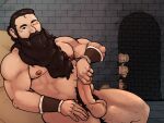  1girl 3boys bara beard black_hair blush bracer character_request completely_nude cummytomato dungeon_meshi dwarf erection facial_hair feet_out_of_frame highres indoors laios_thorden large_penis leg_hair long_beard long_hair looking_at_viewer male_focus male_masturbation male_pubic_hair masturbation mature_male multiple_boys muscular muscular_male nipples nude official_alternate_hairstyle one_eye_closed pectorals peeking_out penis plump pubic_hair senshi_(dungeon_meshi) sitting solo_focus strongman_waist thick_eyebrows thick_mustache yaoi 