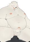  2023 anal anthro balls bear belly big_belly black_nose blush duo erection genitals haoming hi_res kemono male male/male mammal moobs navel nipples overweight overweight_male penis polar_bear sex solo_focus ursine white_body 